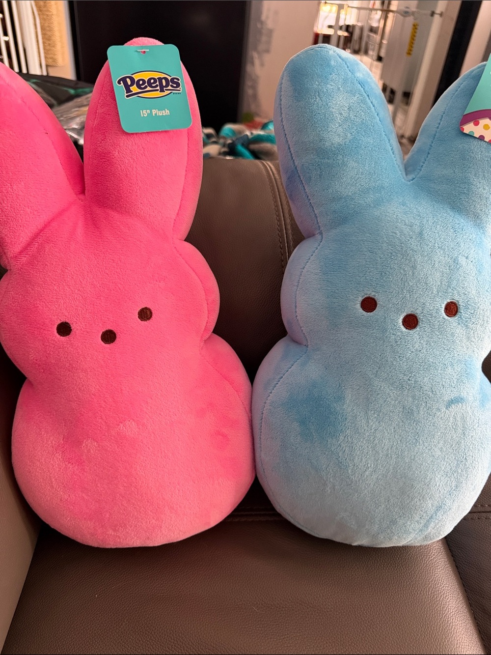 Peeps Bunny set of 2 Plush - Pink & Blue - Easter Plush 💙💗